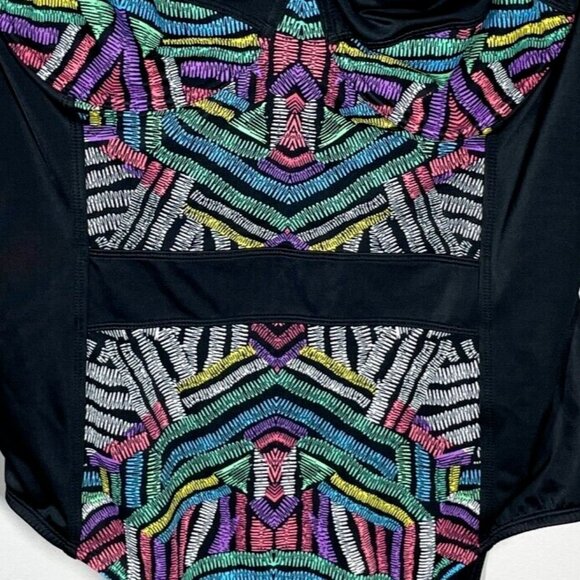 Beach Betty One Piece Swimsuit Size XL Multicolor Slimming Underwire Fun Retro - Picture 3 of 6